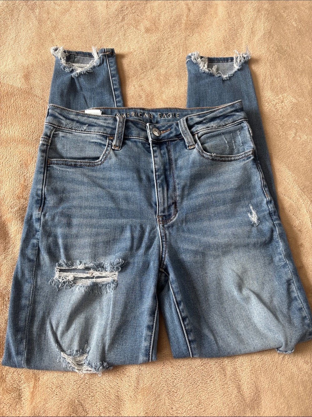 American Eagle Outfitters Light Blue Skinny Distressed Jeans